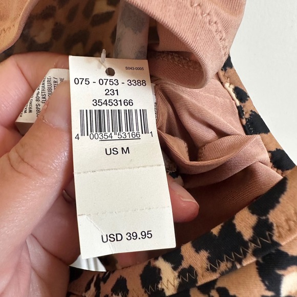 Aerie Scoop Bralette Leopard Print Crop Top Cute Casual Trendy‎ Medium - Picture 4 of 6